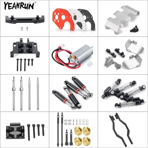 YEAHRUN Metal Axle Chassis Armor Shock Absorber Motor CVD Link Bumper Mount for Axial SCX24 90081 1/24 RC Car Truck Upgrade Part