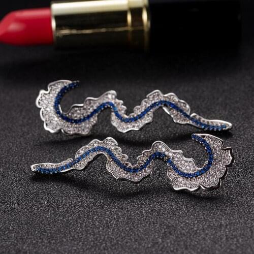 Exaggerated color separation womens fashion accessories S-shaped earrings long earrings custom wholesale