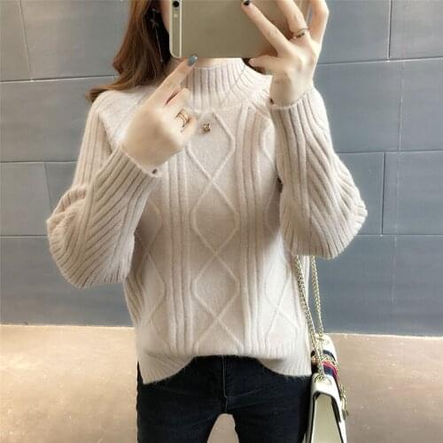 Women Pullover Knitted Sweater 2021 Autumn Winter Pull Hiver Femme Streetwear Knit Tops Female 3XL Plus Size Jersey Jumper Mujer