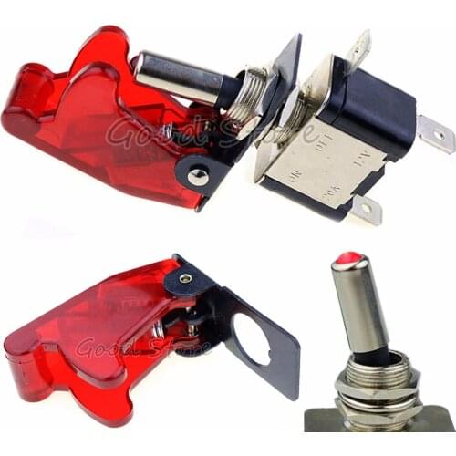 1Set 12V 20A Toggle Switch Car Auto Cover LED Light SPST Toggle Rocker Switch Control On/Off Durable Red Color New TM
