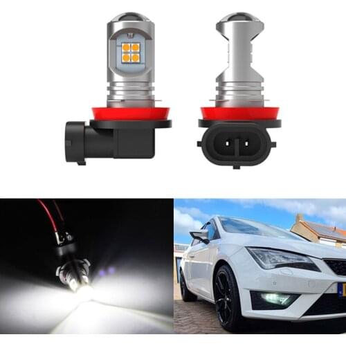 1 pair Canbus White 3030 LED 12W 6000k 780LM Car Front Fog Lamp For Seat Leon 3 MK3 2013-2017