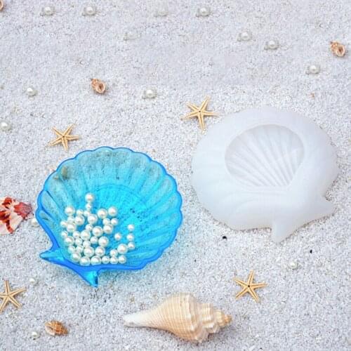 1pcs Concrete Silicone Mold Shell Shape Jewelry Storage Scallop Glue Tray Mold