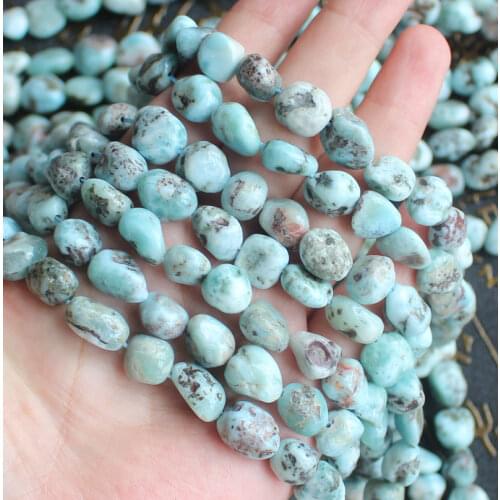 8-12mm Natural Larimar Freeform Loose Beads 15"/38cm, DIY Jewelry Making !We provide mixed wholesale for all items