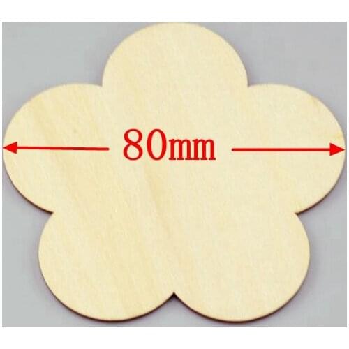 80mm 50pcs/bag wholesale high quality plum blossom die cutting wood Angle DIY scrapbook Wedding. Hotel decoration 1237
