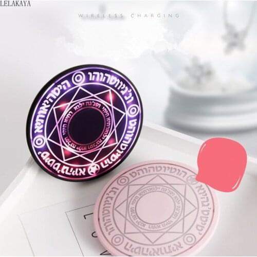 Anime Card Captor Sakura Black Pink clow cards Magic Circle Wireless Charger For iPhone Smart Phone QI Fast Charging Figure Toys