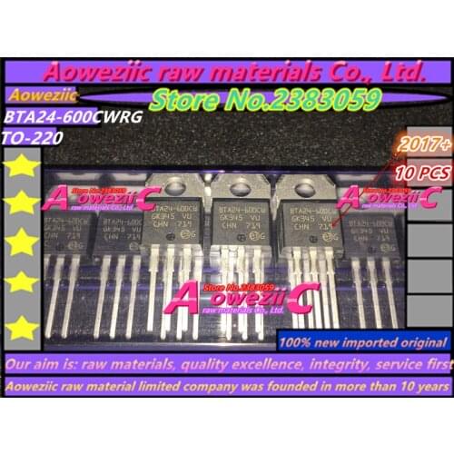 Aoweziic 2017+ 100% new imported original BTA24 BTA24-600BWRG BTA24-600BW BTA24-600CWRG BTA24-600C TO-220 transistor 600V24A