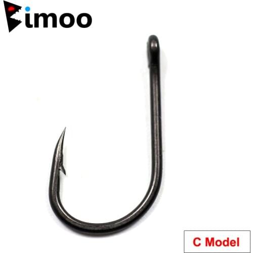 Bimoo 20pcs/pack #2 #4 #6 #8 Wide Gap Beaked Carp Fishing Hooks High Quality Matt Black Pop up Carp Hook