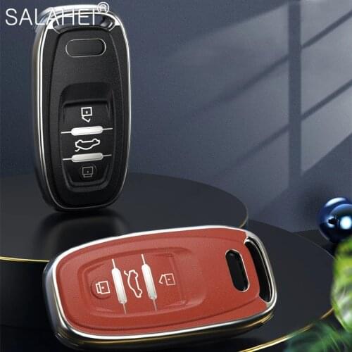 TPU All-inclusive Car Key Case Cover Shell For Audi A1 A3 A4 A5 A6 A7 A8 Quattro Q3 Q5 Q7 SQ5 2009 2010 2011 2012 2013 2014 2015
