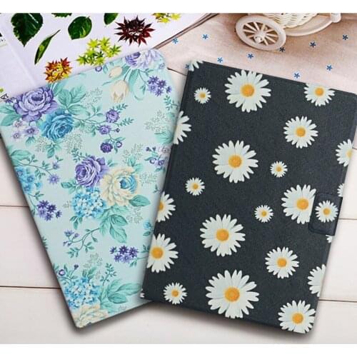 PU Leather Coque for Samsung Galaxy Tab A 8.0 2019 SM-T290 T295 T297 Flower Stand Cover Protective Case for Samsung Tab A 2019