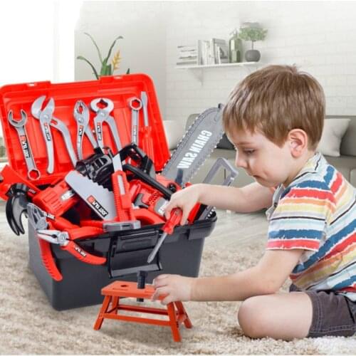 Kids Simulation Repair Toolbox Kits Educational Toys For Boys Learning Engineering Pretend Play Game Plastic Puzzle Toys Gifts