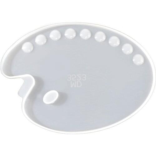 DM062 Paint Palette Tray Resin Mold Oval shape Molde De Silicona Supplies Art Craft Painting Molds
