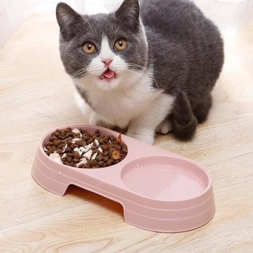 1pc Candy Double Pet Bowls Dog Food Water Feeder Pet Drinking Dish Feeder Cat Puppy Feeding Supplies Small Dog Accessories