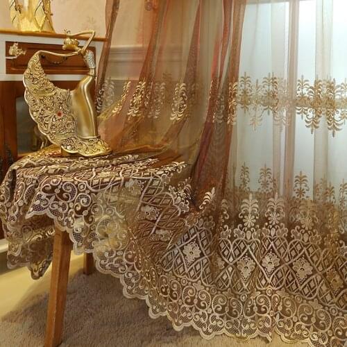 European luxury gradient embroidered gauze shade the sitting room the bedroom balcony window screening