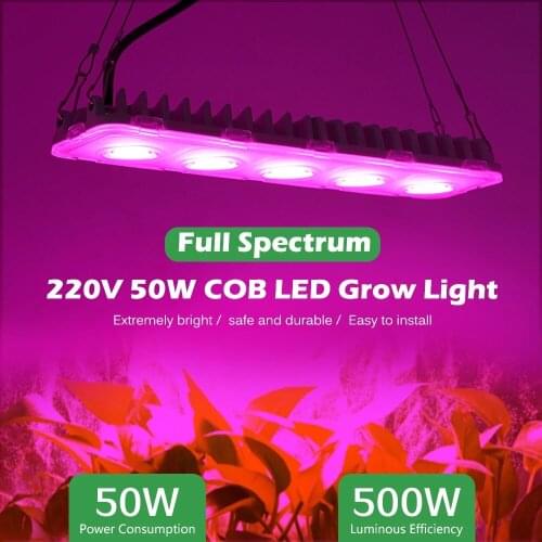 COB LED Grow Light Full Spectrum AC220V 50W Led Grow Lamp Indoor Plants IP65 Waterproof Greenhouses Indoor Phyto Lamp