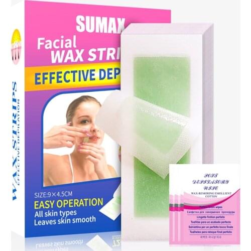 72Pcs/Set Hair Removal Tool Wax Strips Waxing Wipe Sticker for Face Leg Lip Eyebrow Leg Arm Body Hair Removal Two Side Mini Size