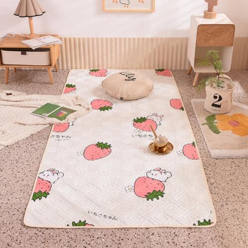Nordic Printed Pure Cotton Carpet Baby Floor Play Mats Outdoor Camping Family Gathering Rugs Nap Rug Foldable Non-slip Carpet
