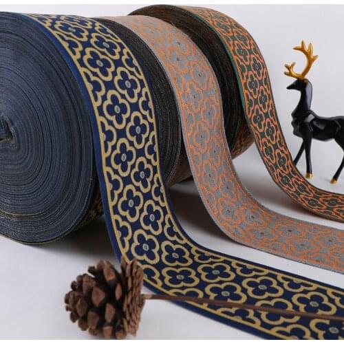 25M/Roll 9CM(3.54 Inches) Single Face Jacquard Embroidered Ribbons DIY Apparel Wrapping Trim Sewing Accessories