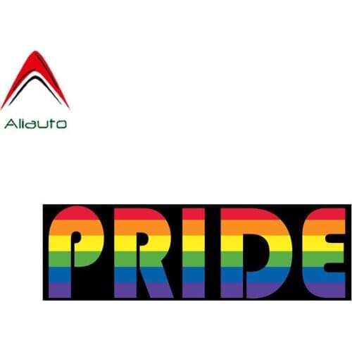 Aliauto Fashion Car Sticker Pride Gay Rainbow Personality Decor PVC Decal Cover Scratches for Motorcycles Opel Audi Kia,15cm*5cm