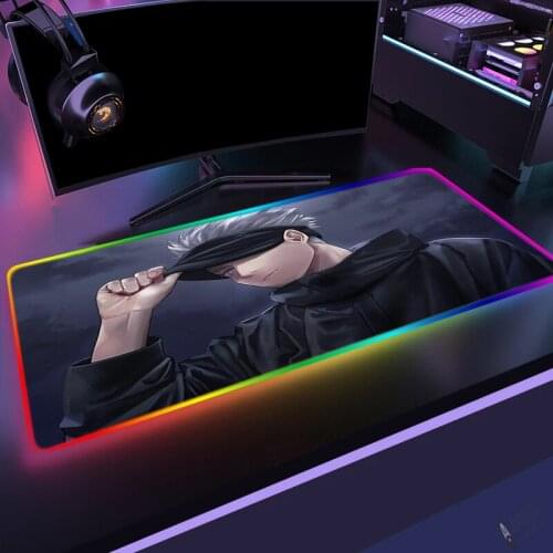 Jujutsu Kaisen Desk Pad Rgb Mousepad Gamer Girl Xxl Mouse Pad Anime Kawaii Gaming Accessories Mausepad Pc Gamer Complete Varmilo