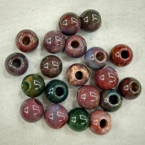 Wholesale 12pcs/lot fashion good quality natural india onyx round shape big hole beads 16mm For jewelry Bracelet making free