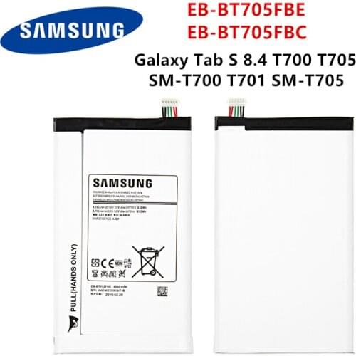 SAMSUNG Orginal Tablet EB-BT705FBE EB-BT705FBC 4900mAh Battery For Samsung Galaxy Tab S 8.4 T700 T705 SM-T700 T701 SM-T705