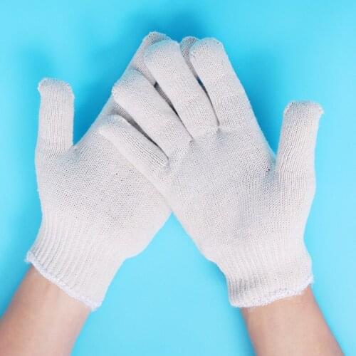 Labor protection gloves Wear-resistant line gloves Work Cotton Thicken White Cotton Yarn Cotton Thread Thin section Nylon