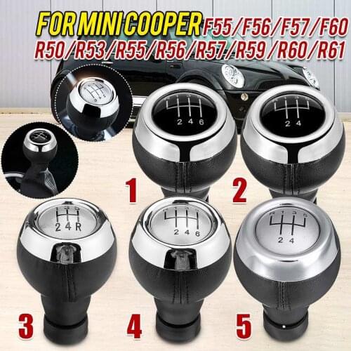 5/6 Speed MT Gear Shift Knob Lever Shifter Gearstick PU Leather For Mini Cooper R55 R56 R57 R58 R59 F55 F56 F54 F57
