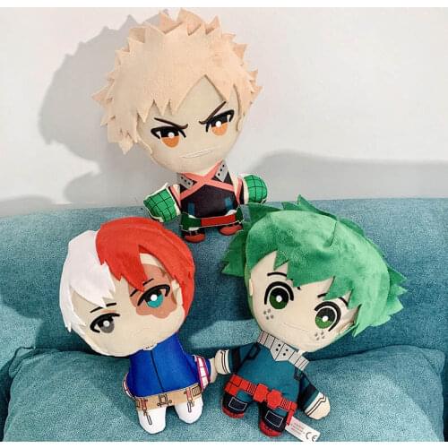 25cm My Hero Academia Plush Doll Anime My Hero Academia Midoriya Izuku Bakugou Katsuki Todoroki Shoto Soft Stuffed Plush Toys