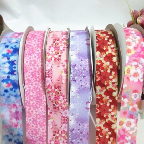 100Yards/Lot 38mm Christmas Thermal Transfer Printing Lattice Wedding Accessories DIY Handmade Materials Ribbon Grosgrain 203