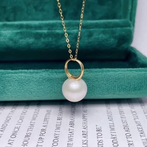 Shilovem 18k yellow gold real Natural pearls pendants fine Jewelry women trendy no necklace party new gift plant mymz10-115561zz