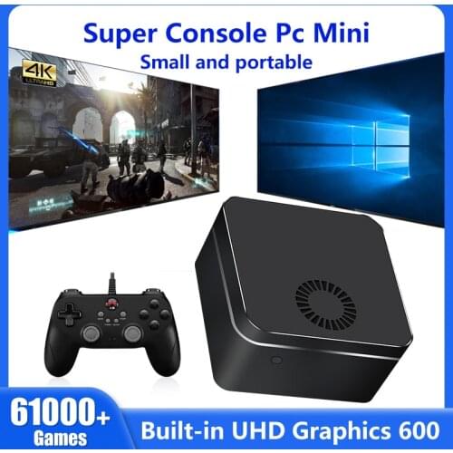 Super Console Pc Mini Plug And Play 64bit Win 10 Home + Batocera 30 Portable for PS2/PSP/PS1/WII/SEGA SATURN/GAME CUBE/N64