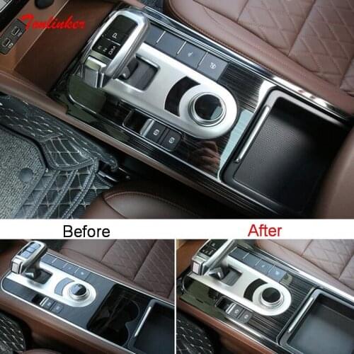 Tonlinker Interior Car Gear Panel Cover Case Stickers for GWM Poer 4x4 2020 Car styling 1 PCS Stainless steel Cover Stickers