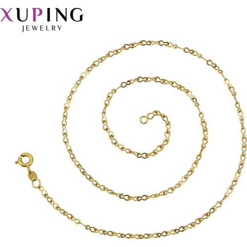 Xuping Fashion Necklace Pure Gold Color Plated Long Necklace for Women Chain Jewelry Gifts for Thanksgiving 42480