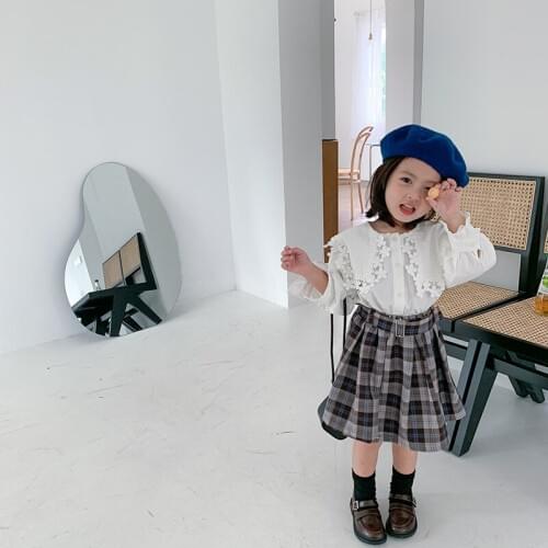 2020 Autumn Girls Skirt New Children Causal College Style Skirt Korean Baby High Waist Plaid Pleated Skirt for Girl 2-7 Years