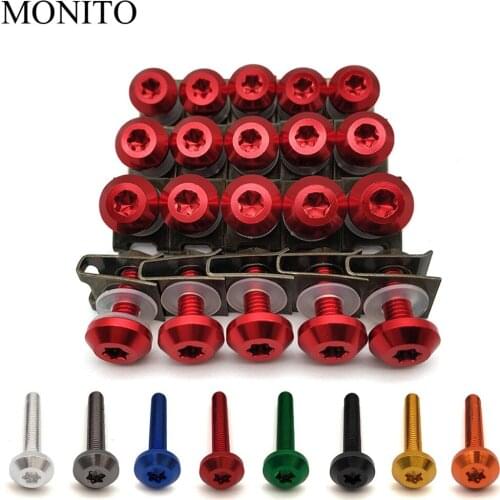 20pcs For Honda Hornet 250 CB 600F CBF600 CBR600F CB919 VTX1300 Motorcycle Custom Fairing Body Bolt Screw Spring Bolts Nuts M6