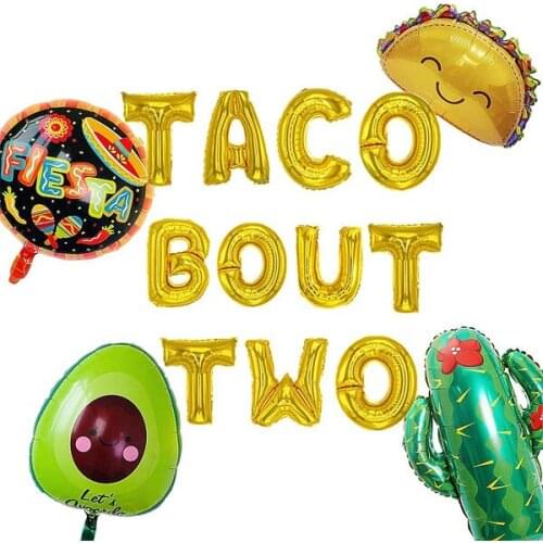 5 PCS Taco Bout Two Balloons Taco Bout Two Decoration Taco Twosday Decoration Taco Twosday Balloons Fiesta Decorations