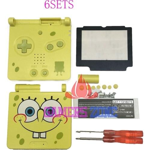 6SETS For GBA SP Version Replacement Housing Shell Screen Lens For Gameboy Advance GBA SP Case Cover