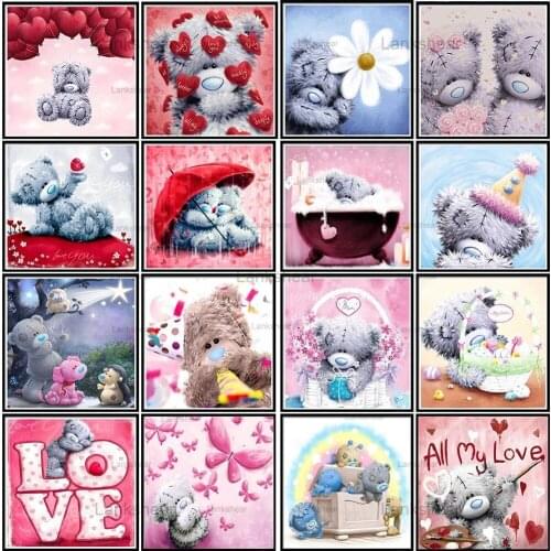 5D Diamond Painting Teddy Bear Full Drill Embroidery Cross Stitch Kit Painting Pattern Mosaic Christmas Gift Home Wall Decor