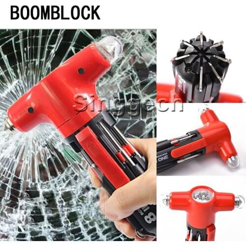 BOOMBLOCK Car Safety Hammer Multifunction Repair Tools 8 in 1 For Mercedes W204 W210 AMG Benz Bmw E36 E90 E60 Fiat 500 Volvo S80