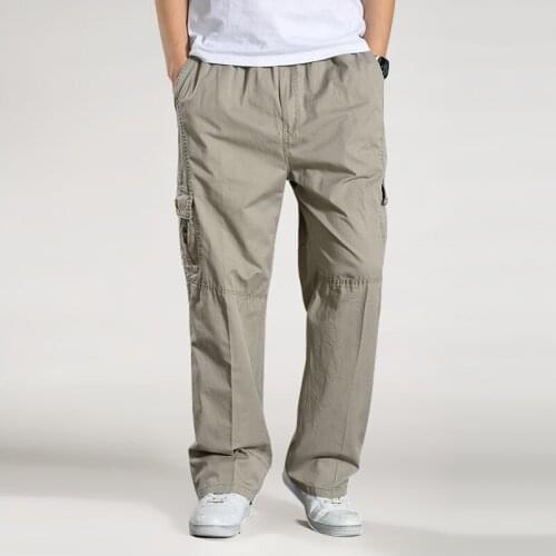 2021 Summer Autumn casual Pants men cargo pants cotton loose trousers mens pants overalls Straight Joggers Homme Plus Size 6XL