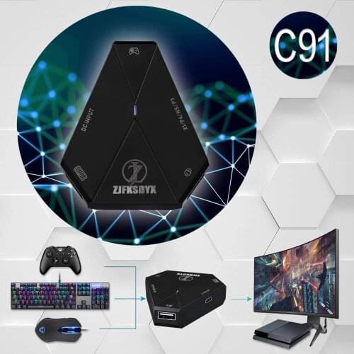 C91 Keyboard and Mouse Adapter for PS4, Xbox One,Switch, PS3,PC (C91 Lite)