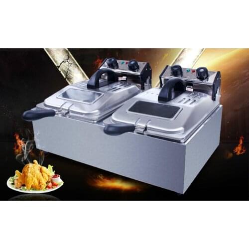 Electric Deep Fryers Non-smoking double cylinder screen electric frying pan deep fryer belt timing.NEW