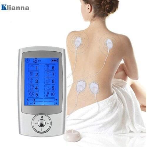 10 Modes Dual Output Tens EMS Machine Digital Electronic Pulse Massager Nerve Muscle Stimulator Low Frequency Massage Device
