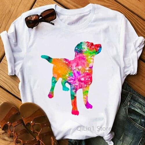 Watercolor Dalmatian/Dachshund/Labredor/Chihuahua Dog Animal Print T-Shirt WomenS Clothing Funny Tshirt Femme Dog Love T Shirt