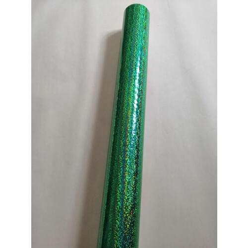 Holographic foil hot stamping foil green color Crystal pattern hot press on paper or plastic heat transfer film
