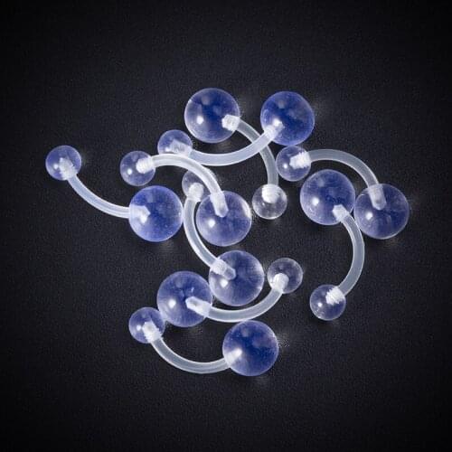 HONGTU 10-50PCS Anti-allergy Sleeping Belly Button Rings Piercing Transparent Acrylic UV Belly Rings Navel Sexy Piercings Women