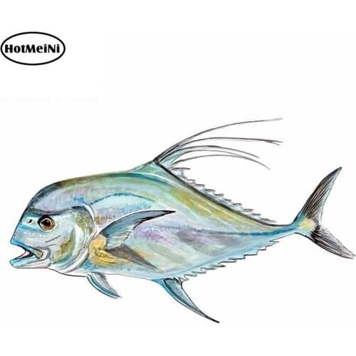HotMeiNi 13cm x 7.8cm for African Pompano Pennant Fish Graphics Funny Car Stickers Auto Decals JDM Racing Car Wrap