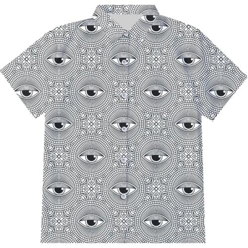 IFPD EU Size Summer Casual Button Shirts Women/men 3d Print Eye Pattern cartoon Shirt Unisex Fitness Short Sleeve Plus Size Tops