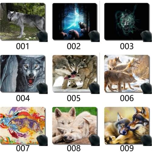 Gaming Mouse Pad Custom,Animal wolf white wolf Mousepad Nonslip Rubber Backing