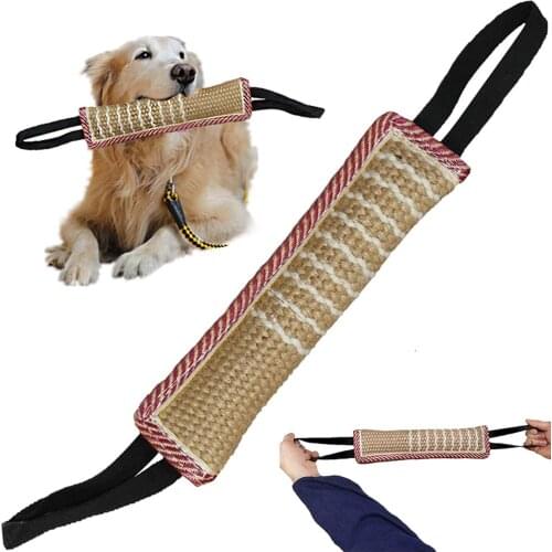 Dog Bite Tug Toy Jute Tug Toy With Two Handles For Adult Dogs Puppies Teeth Healthy For Dogs Pet Training Play